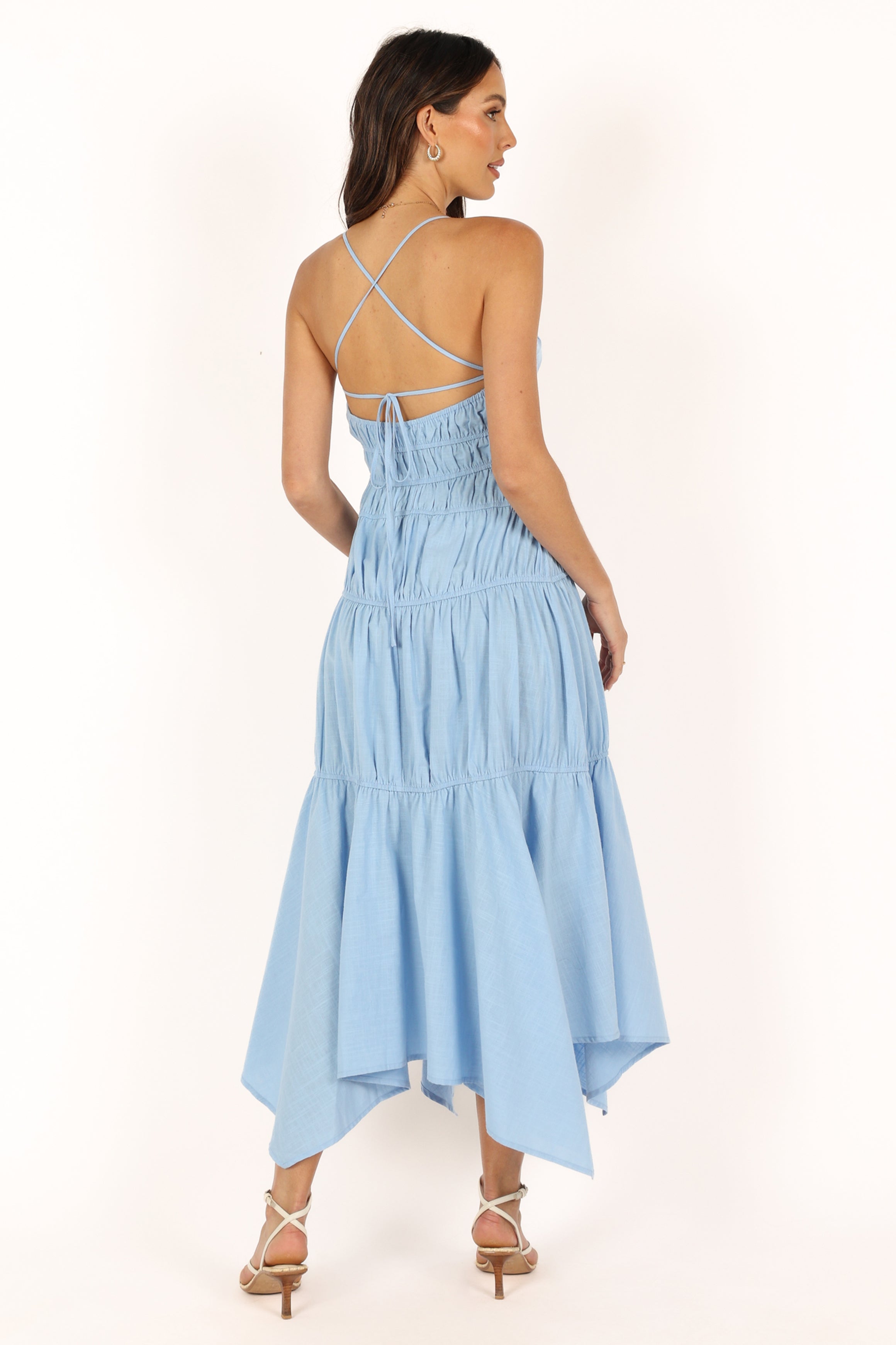 Petal and Pup USA DRESSES Riley Midi Dress - Blue