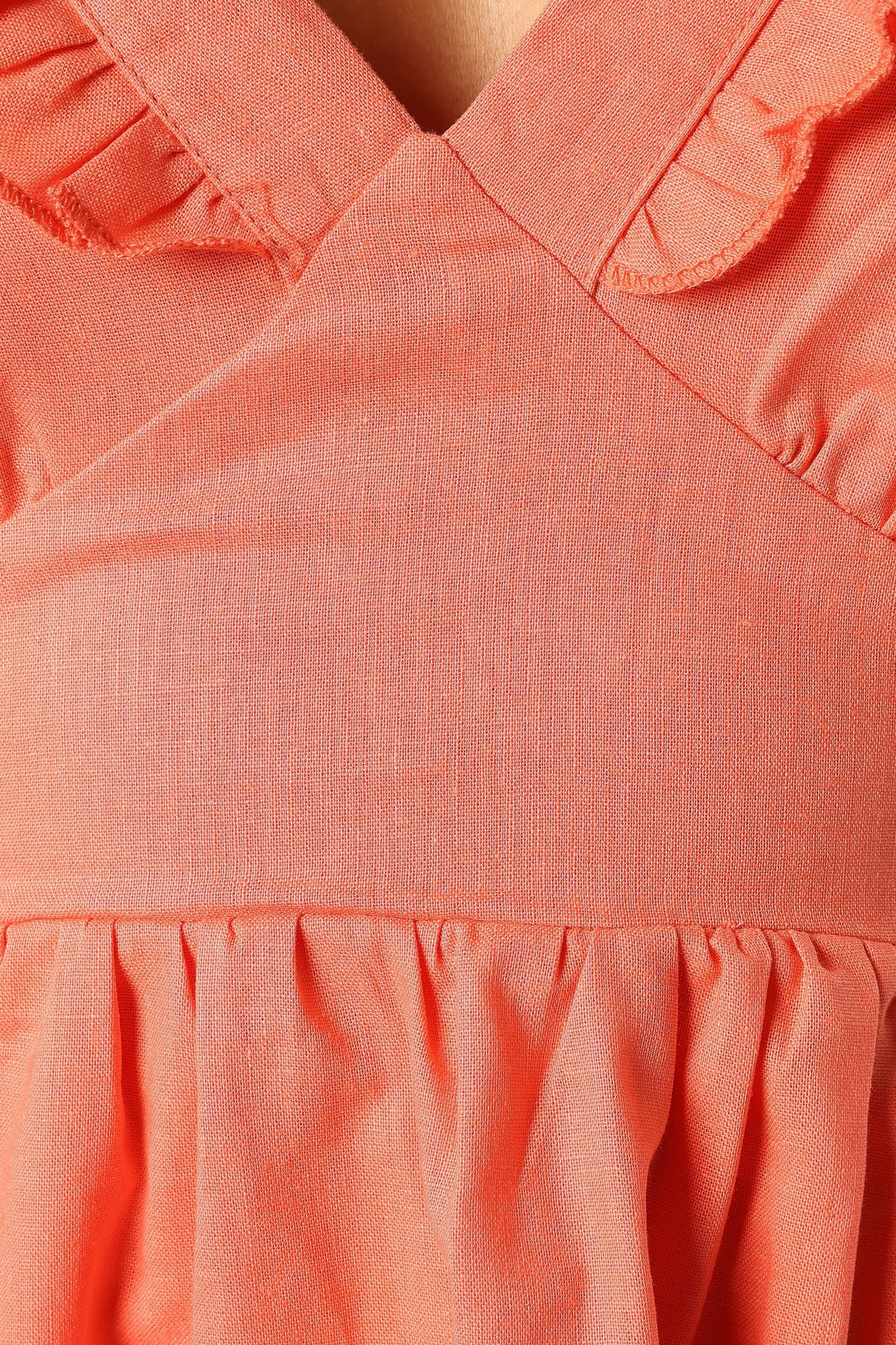 Petal and Pup USA DRESSES Rowan Frill Mini Dress - Coral