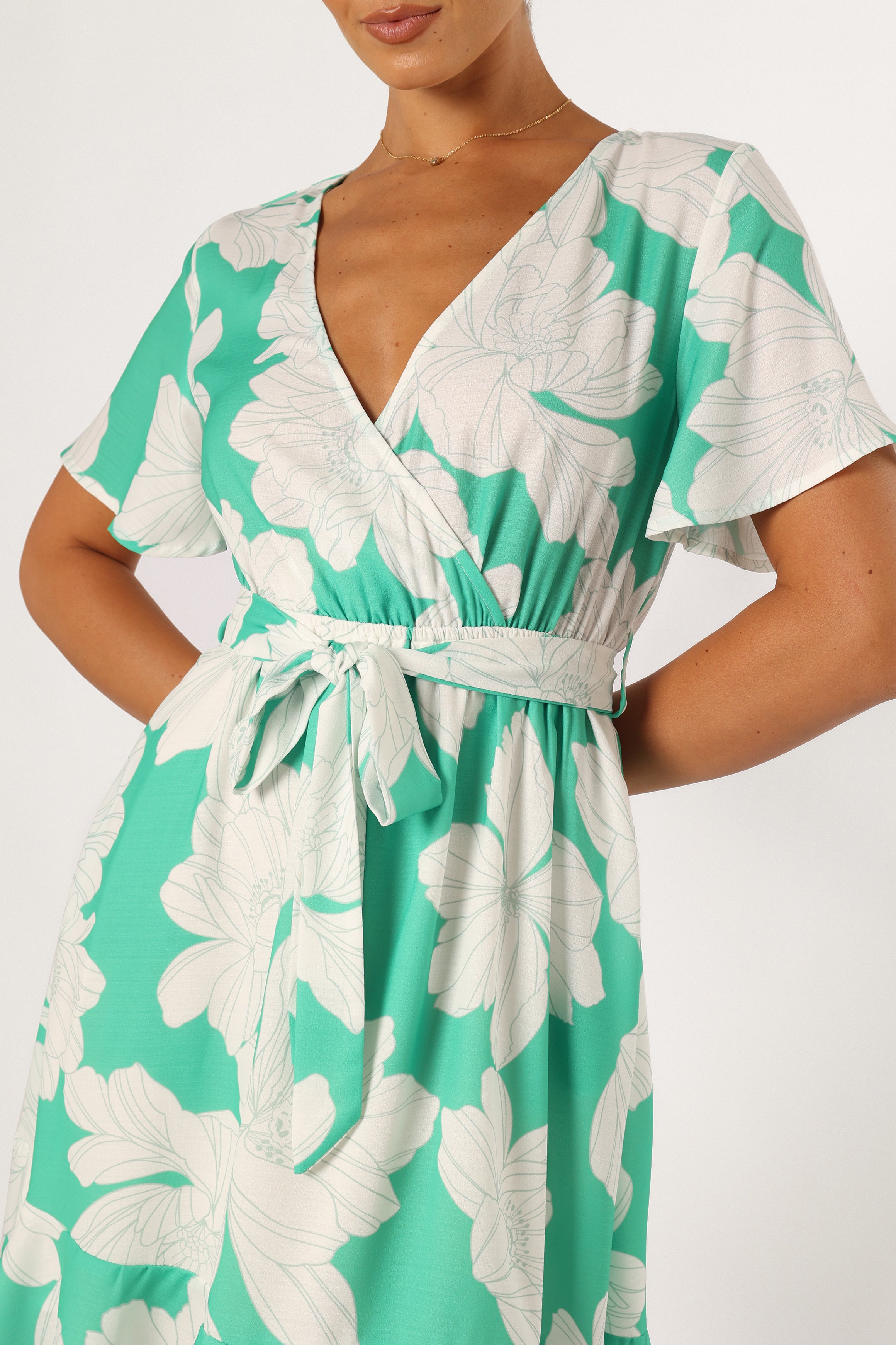 Petal and Pup USA DRESSES Rylan Mini Dress - Green Floral