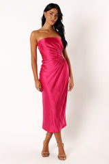 Petal and Pup USA DRESSES Saraya Midi Dress - Hot Pink