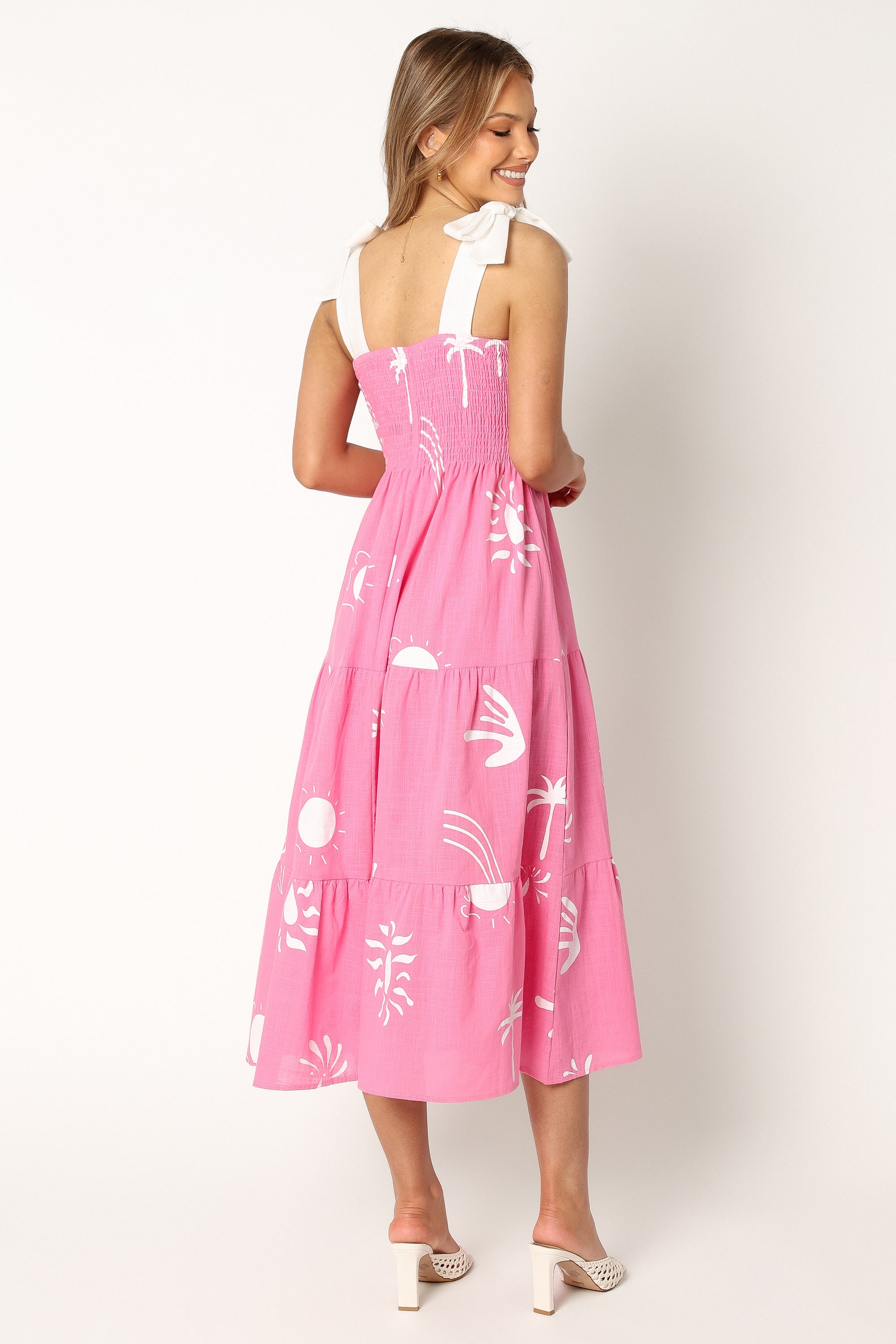 Petal and Pup USA DRESSES Sarelle Midi Dress - Hot Pink