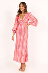 Petal and Pup USA DRESSES Senorita Long Sleeve Dress - Pink Stripe