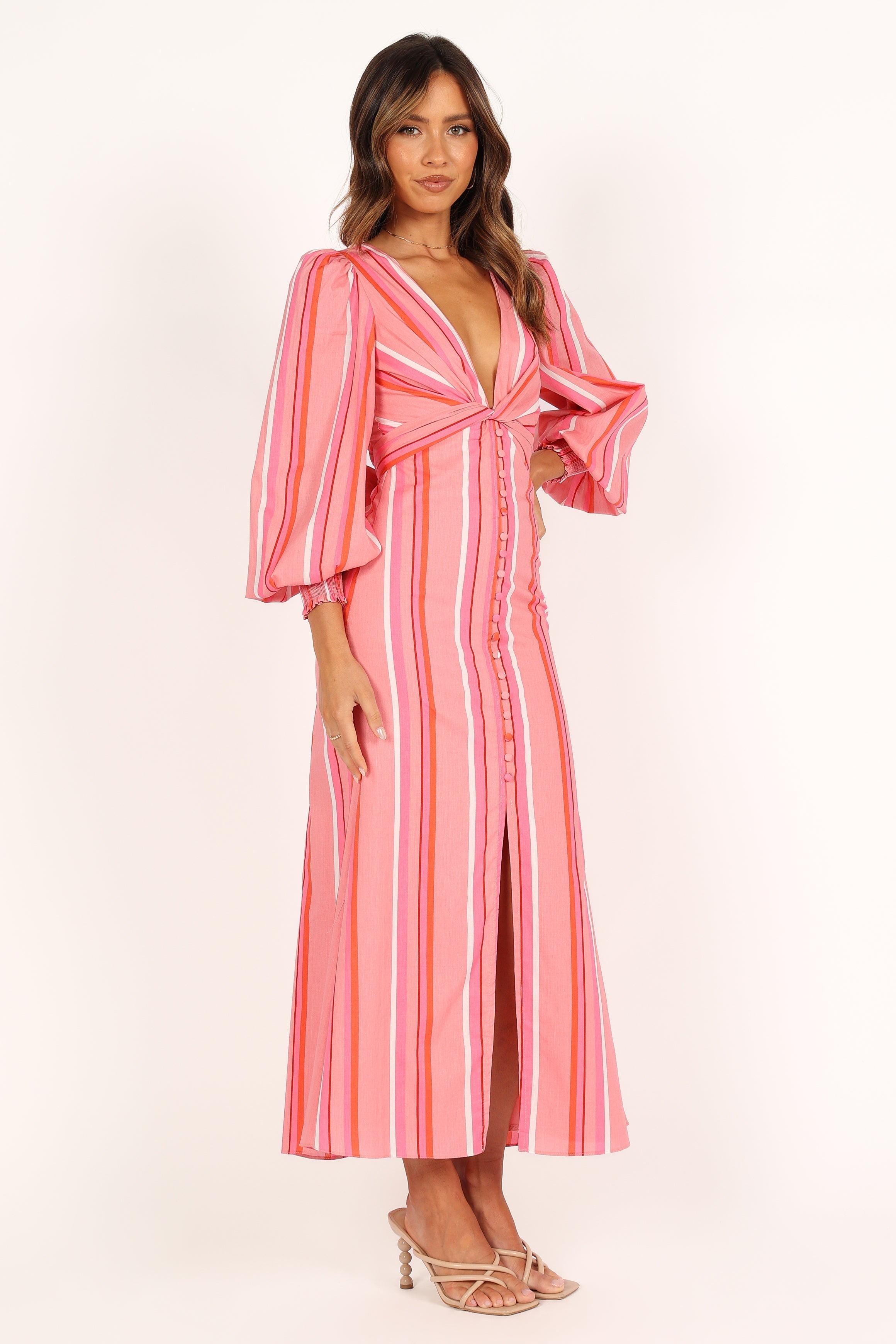 Petal and Pup USA DRESSES Senorita Long Sleeve Dress - Pink Stripe