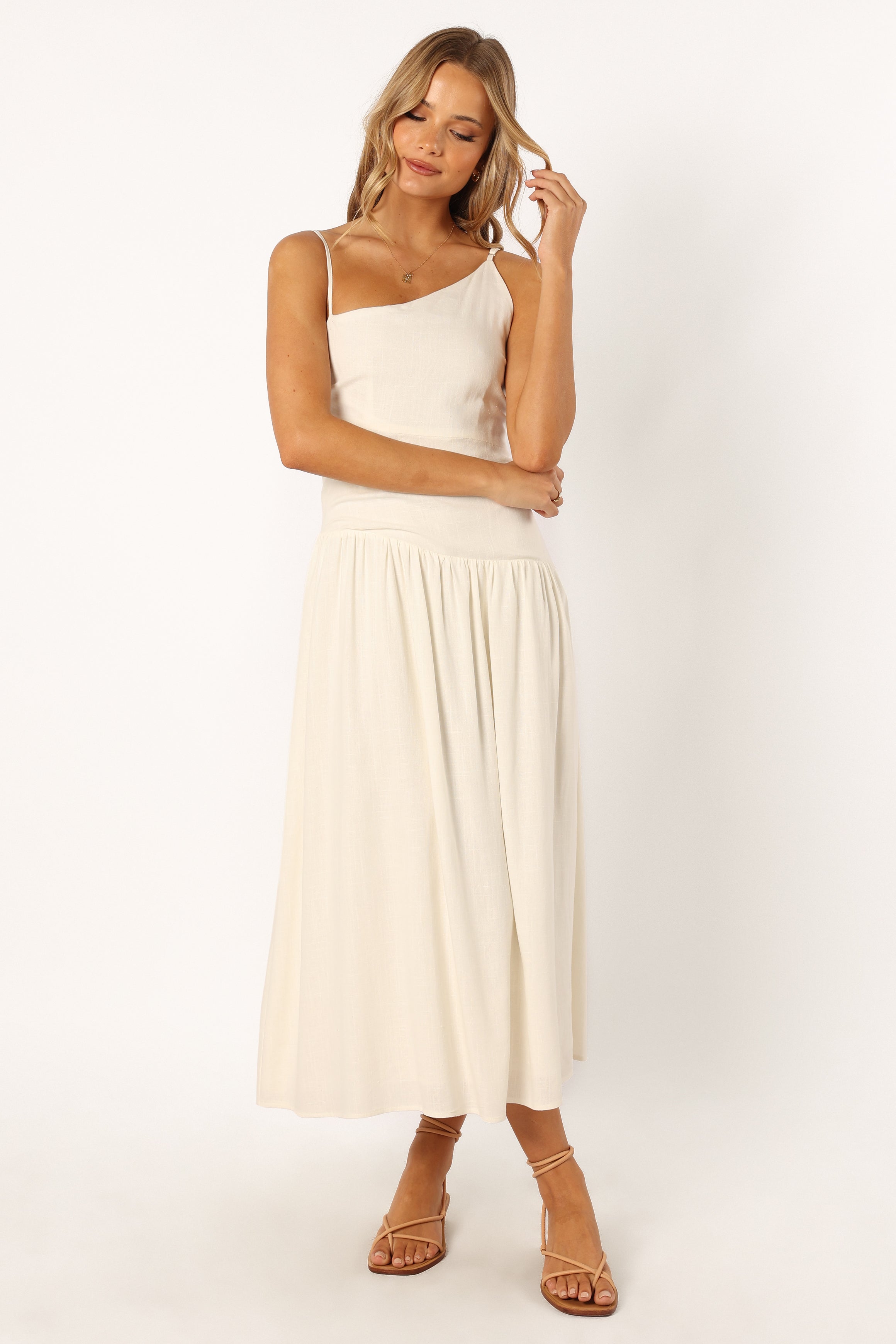 Petal and Pup USA DRESSES Shiloh Midi Dress - White