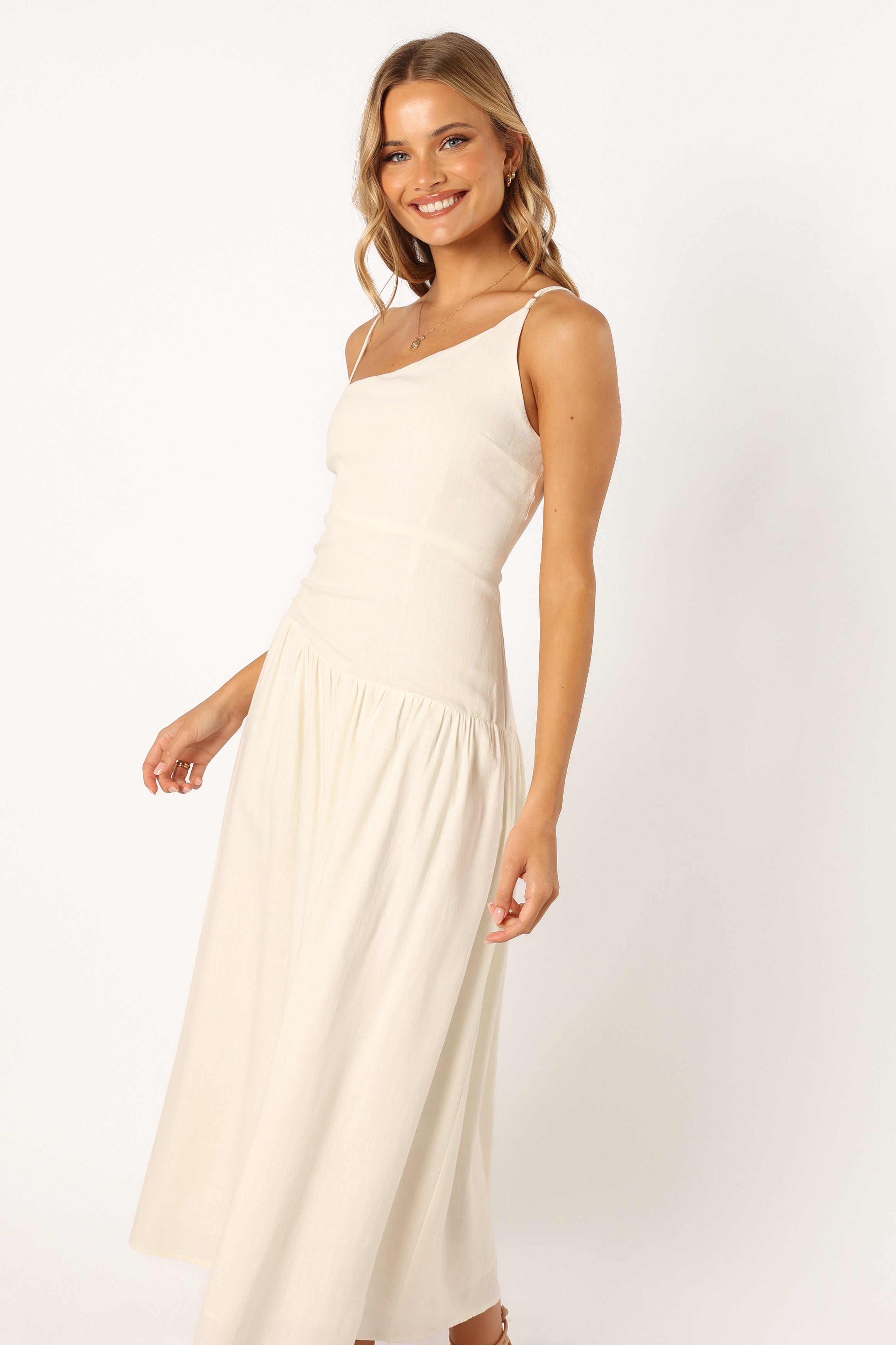Petal and Pup USA DRESSES Shiloh Midi Dress - White