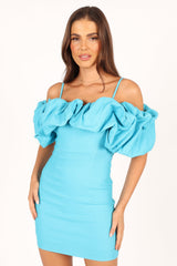 Petal and Pup USA DRESSES Sia Ruffle Mini Dress - Aqua