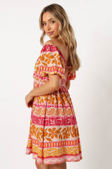 Petal and Pup USA DRESSES Siesta Off Shoulder Mini Dress - Yindi Print