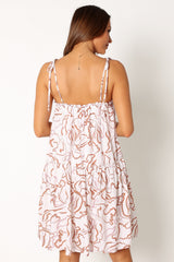 Petal and Pup USA DRESSES Solaris Mini Dress - Tan White