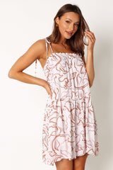 Petal and Pup USA DRESSES Solaris Mini Dress - Tan White