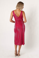 Petal and Pup USA DRESSES Solsana Midi Dress - Viva Magenta