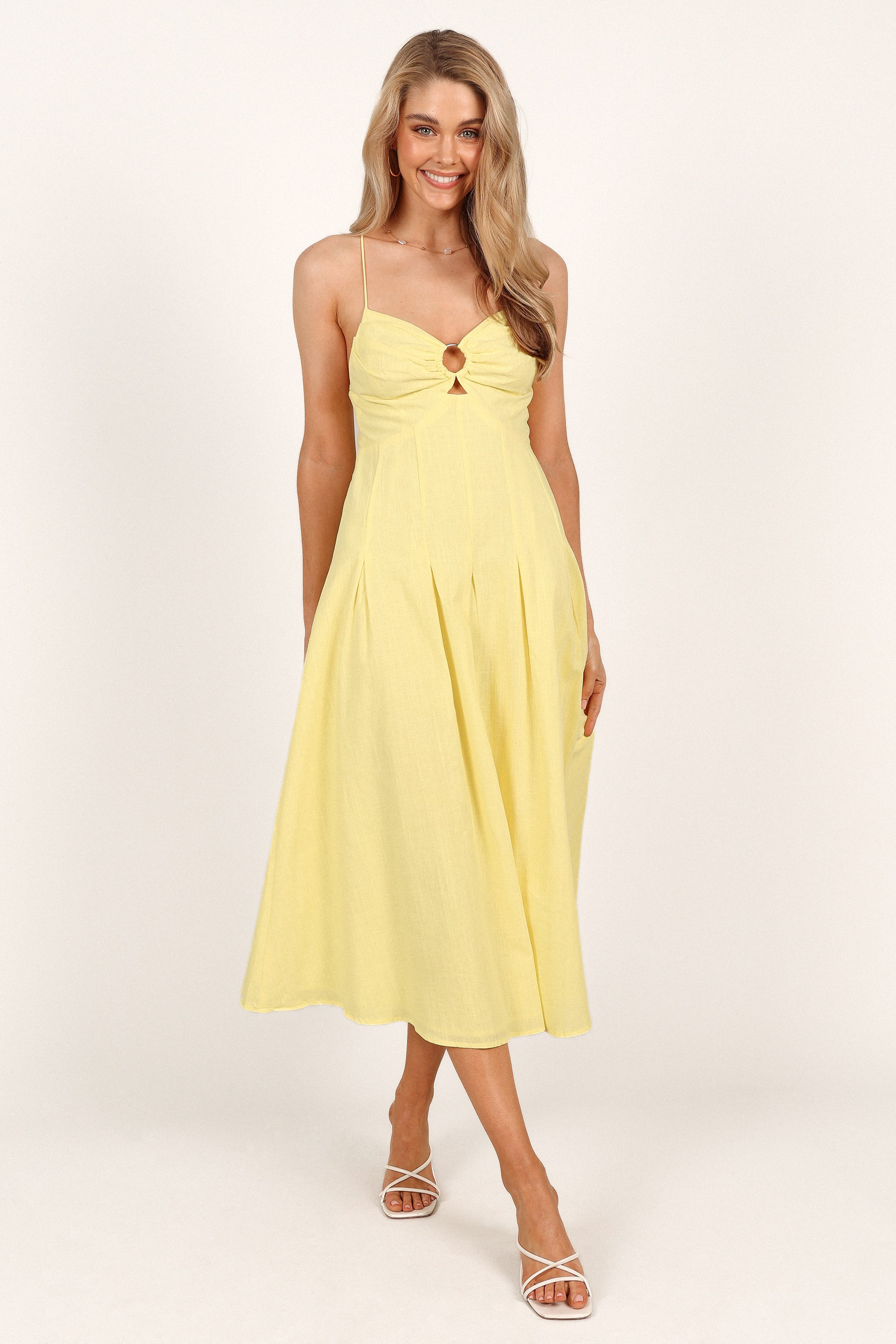 Petal and Pup USA DRESSES Sondera Midi Dress - Yellow