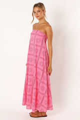 Petal and Pup USA DRESSES Soph Strapless Maxi Dress - Pink Red