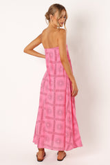 Petal and Pup USA DRESSES Soph Strapless Maxi Dress - Pink Red