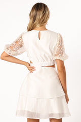 Petal and Pup USA DRESSES Tabitha Cut Out Mini Dress - Cream