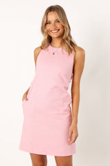 Petal and Pup USA DRESSES Tai Bow Back Mini Dress - Pink
