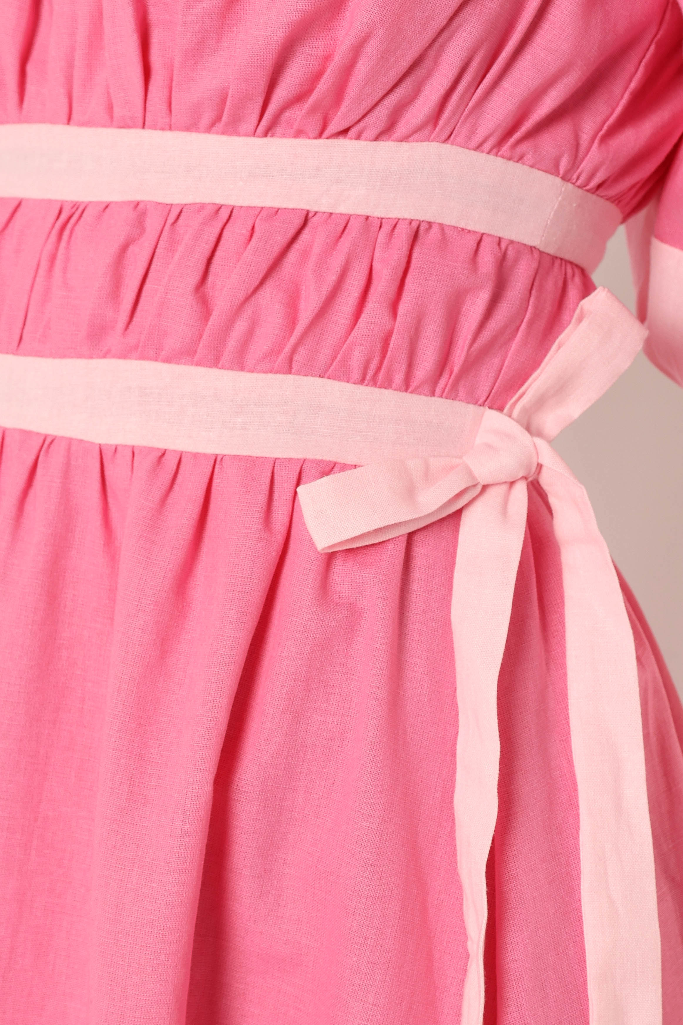 Petal and Pup USA DRESSES Tailor Off Shoulder Midi Dress - Pink