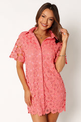 Petal and Pup USA DRESSES Tallie Button Up Mini Dress - Watermelon