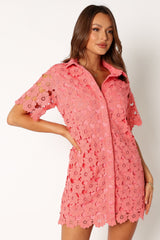 Petal and Pup USA DRESSES Tallie Button Up Mini Dress - Watermelon