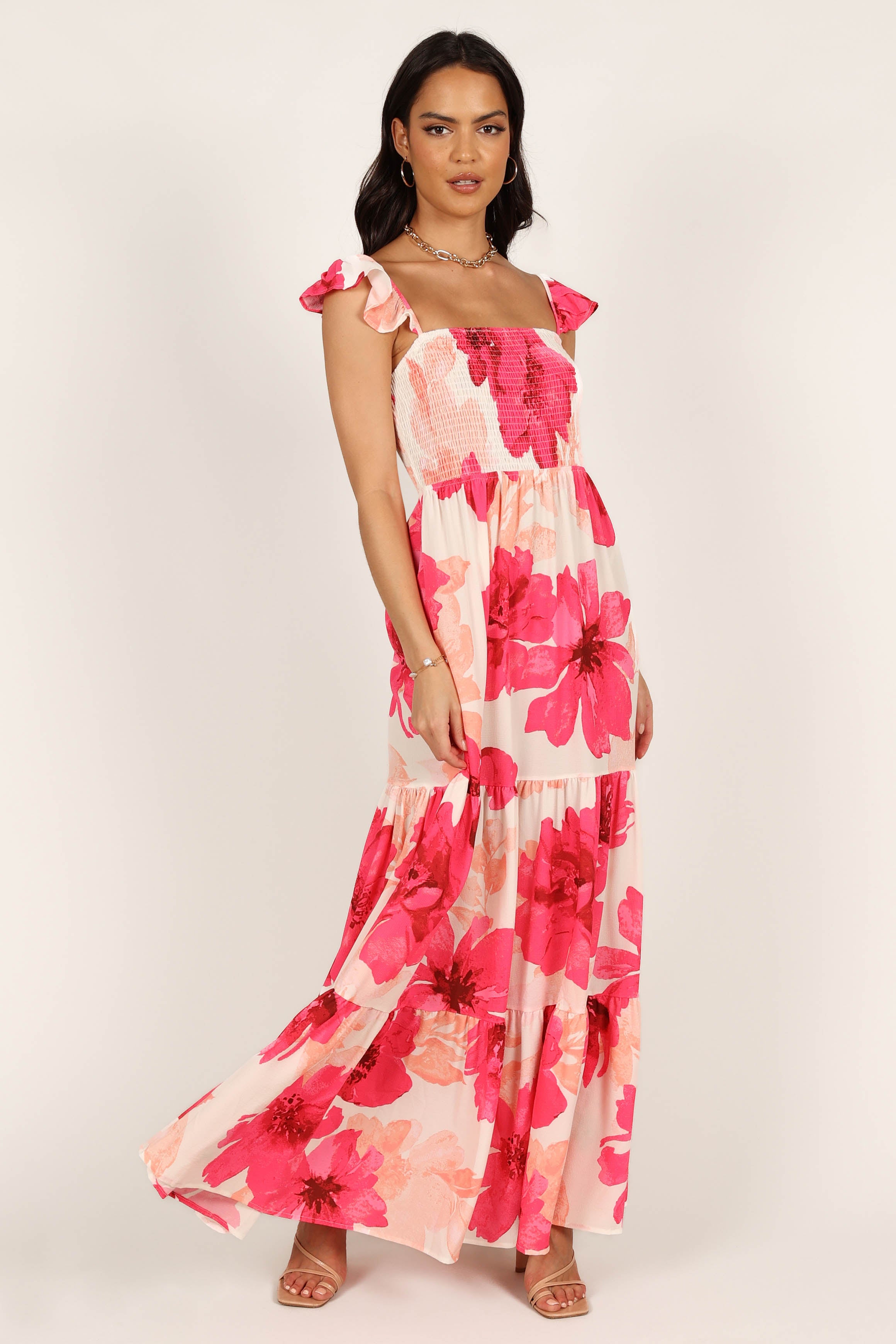 Petal and Pup USA DRESSES Tilly Shirred Maxi Dress - Pink
