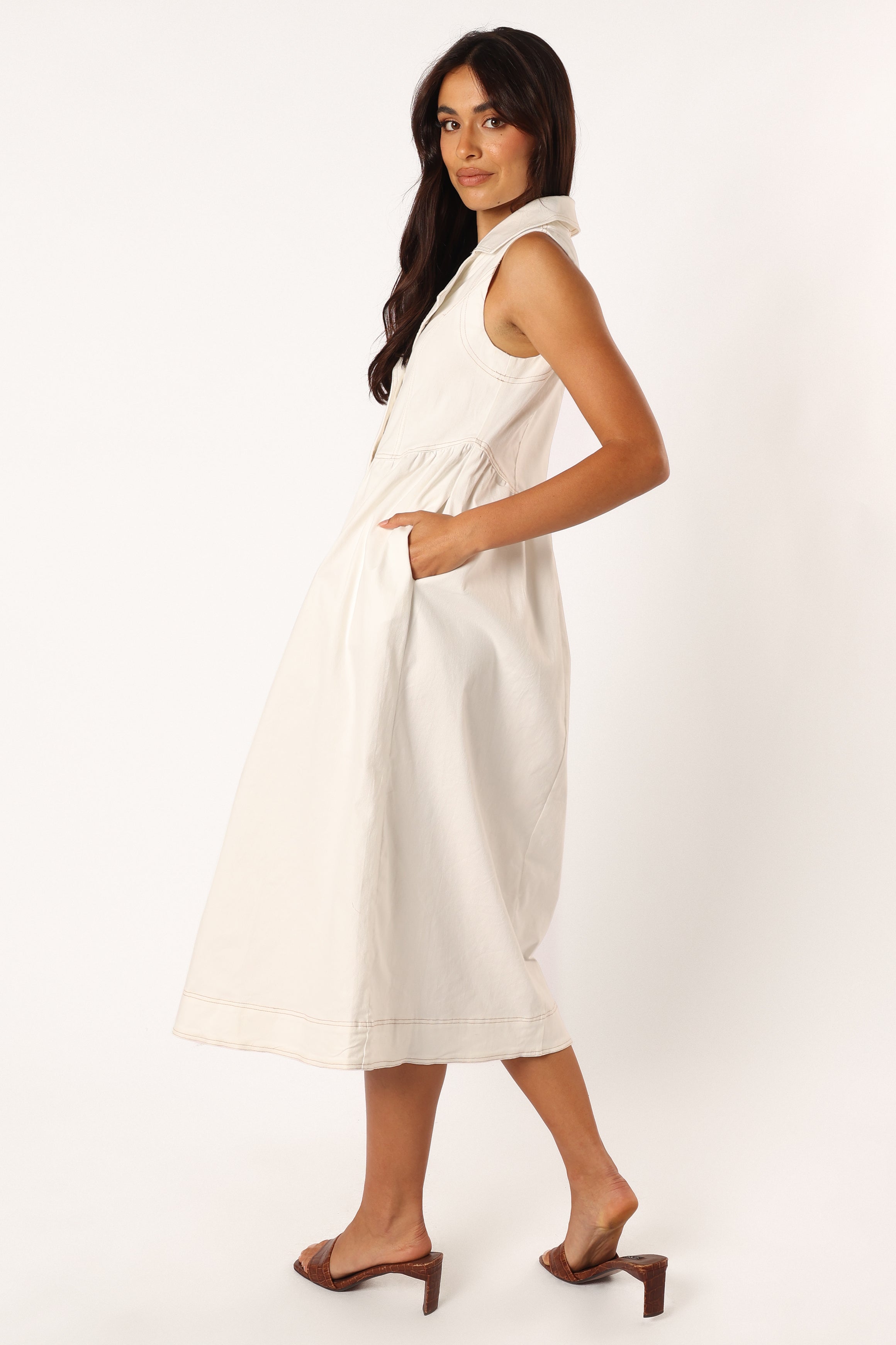 Petal and Pup USA DRESSES Umeko Midi Dress - White