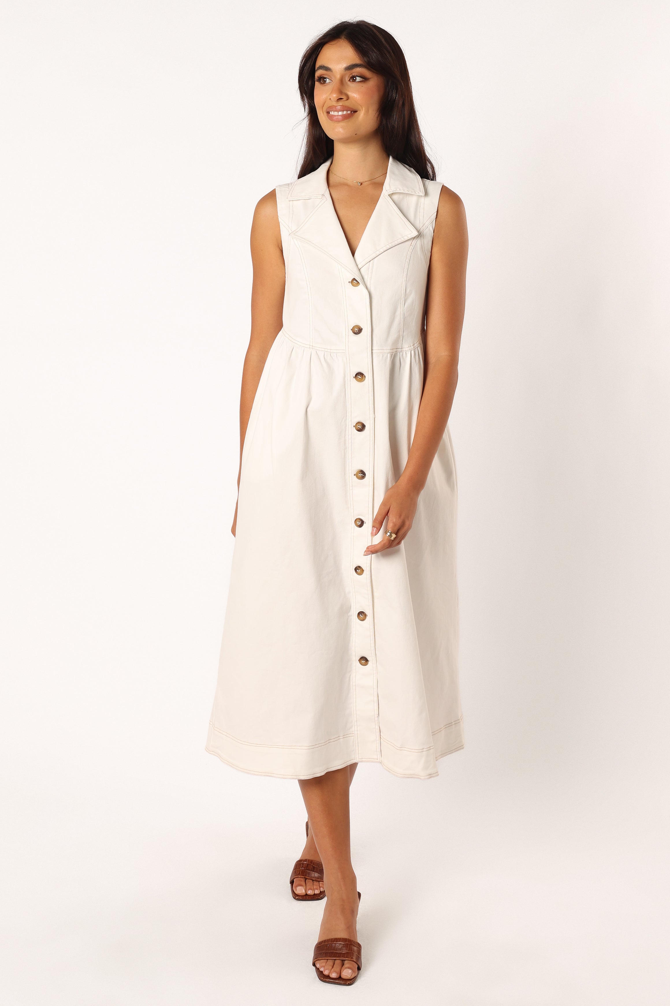 Petal and Pup USA DRESSES Umeko Midi Dress - White