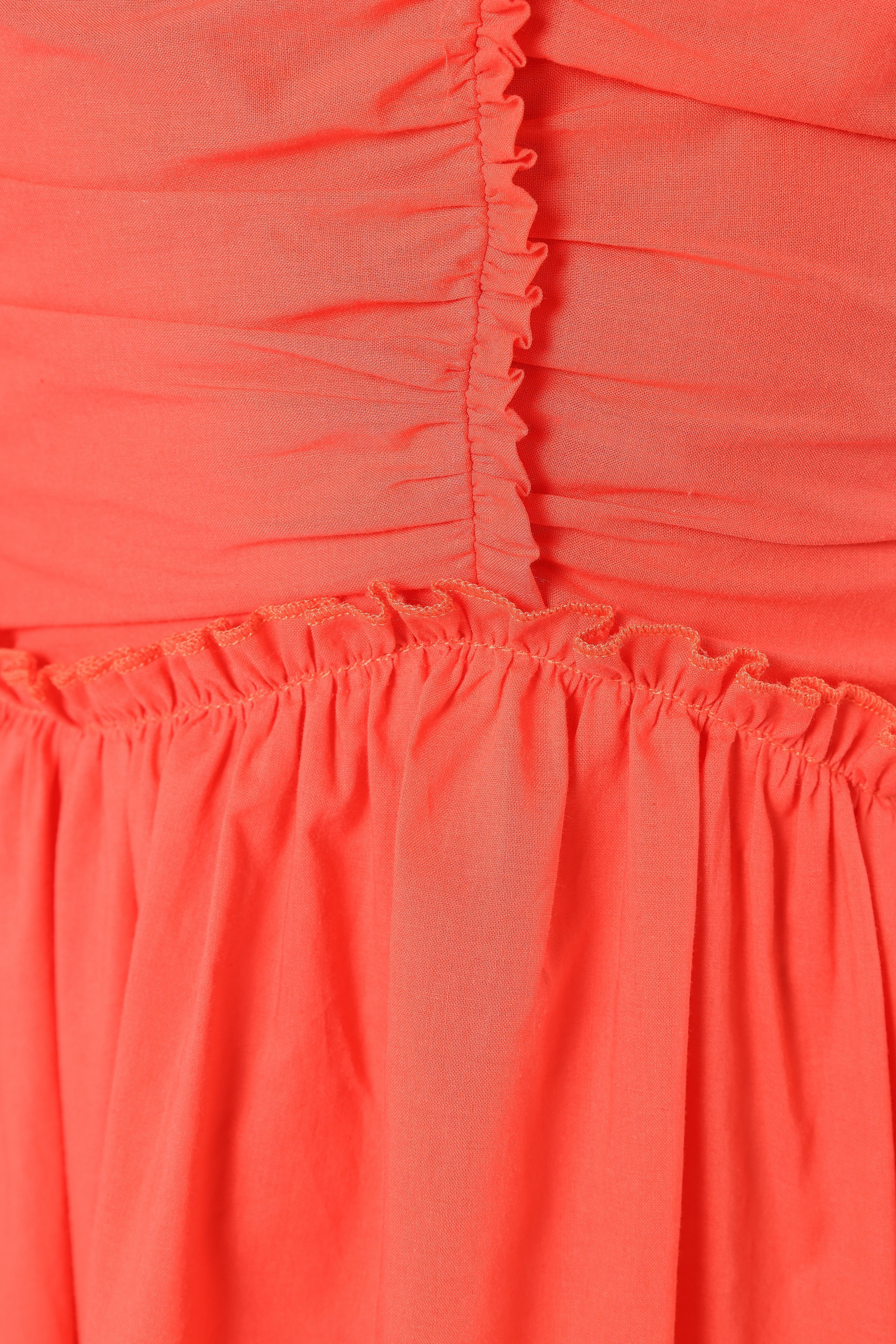 Petal and Pup USA DRESSES Violetta Ruched Midi Dress - Coral