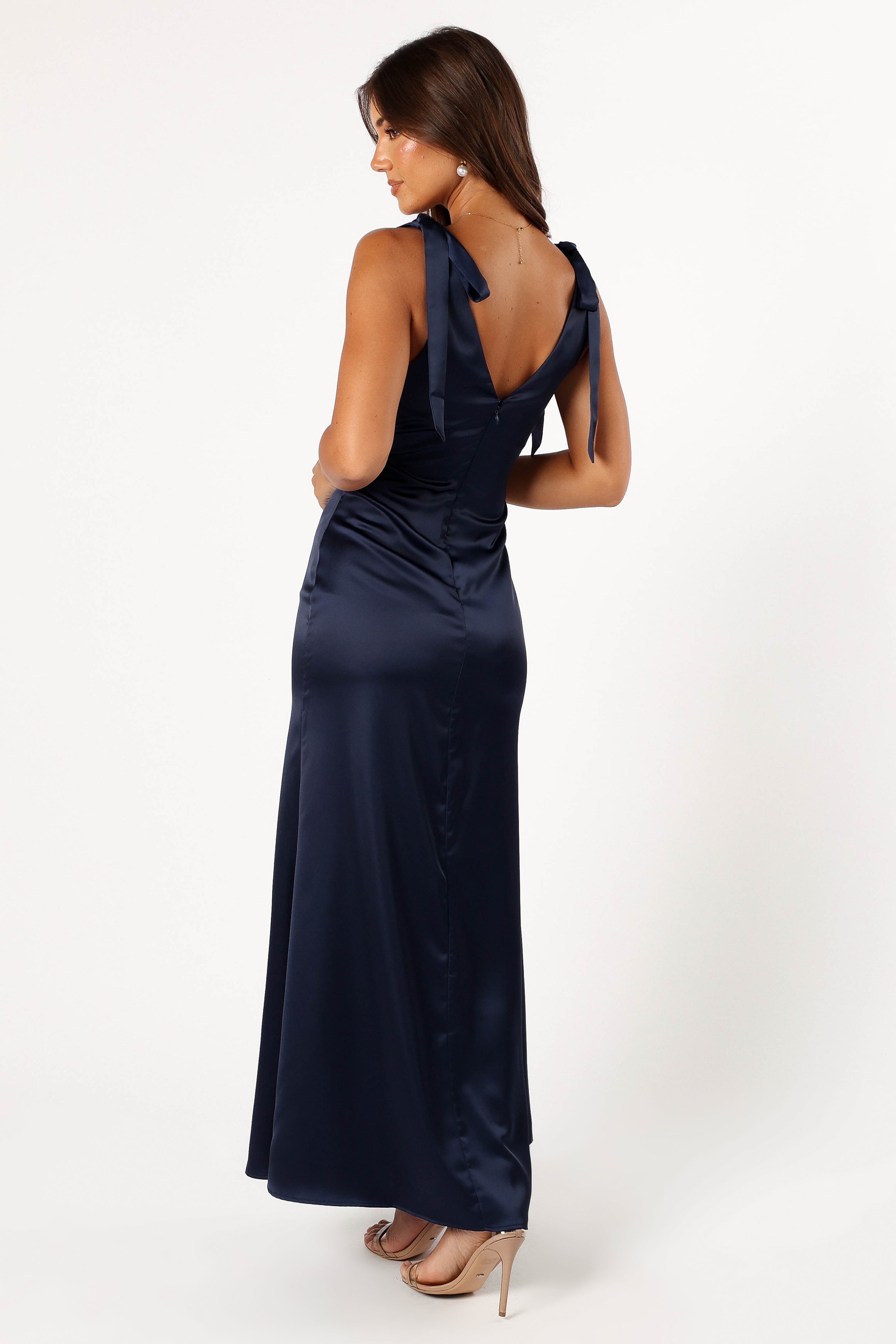 Petal and Pup USA DRESSES Xavier Bow Shoulder Maxi Dress - Navy