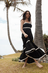 Petal and Pup USA DRESSES Yana Maxi Dress - Black Cream