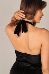 Petal and Pup USA JUMPSUITS Aria Velvet Jumpsuit - Black