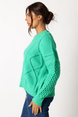 Petal and Pup USA KNITWEAR Bentley Knit Sweater - Green