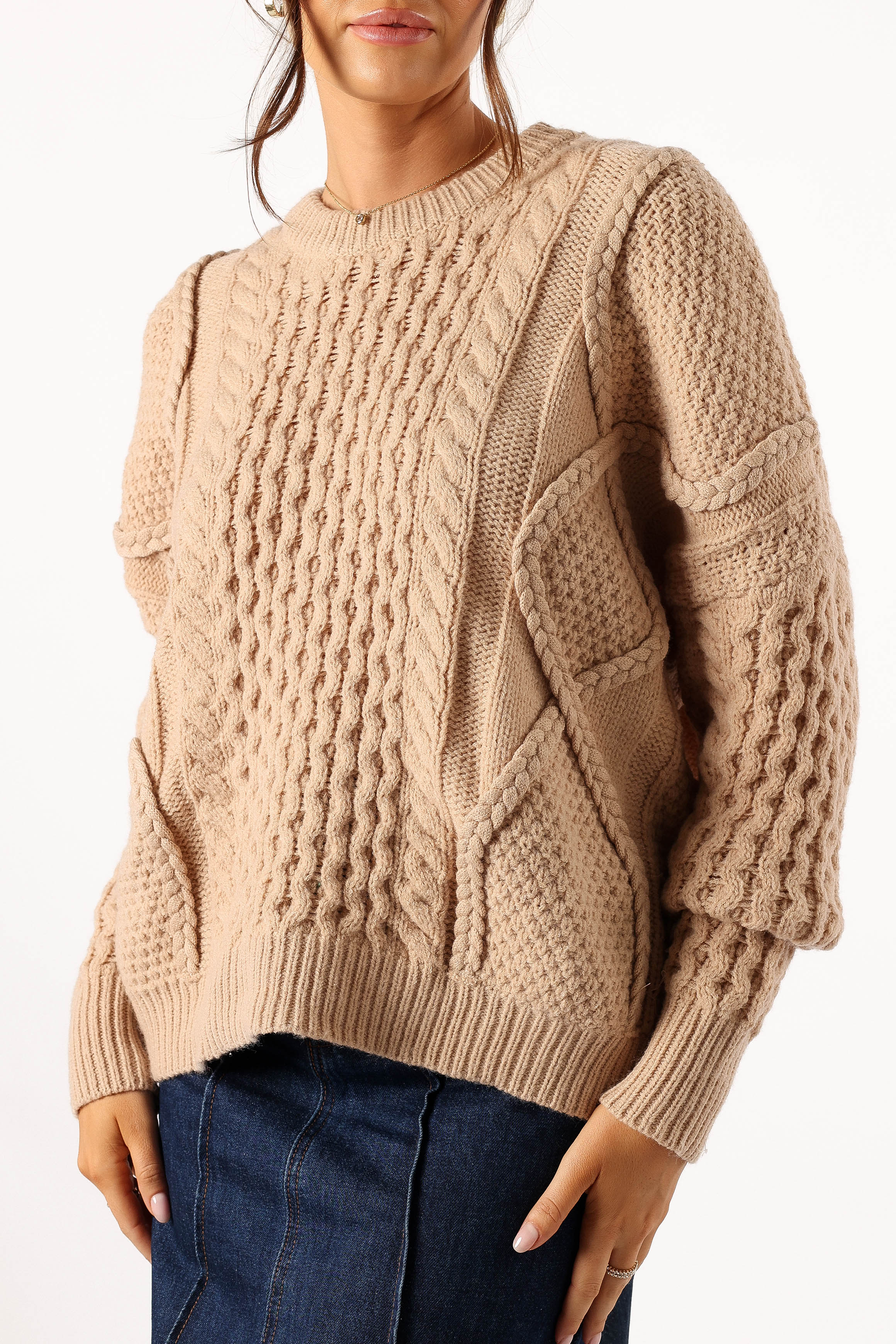 Petal and Pup USA KNITWEAR Bentley Knit Sweater - Oatmeal