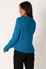 Petal and Pup USA KNITWEAR Michaela Knit Sweater - Royal Blue