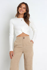 Petal and Pup USA KNITWEAR Provence Knit Sweater - White