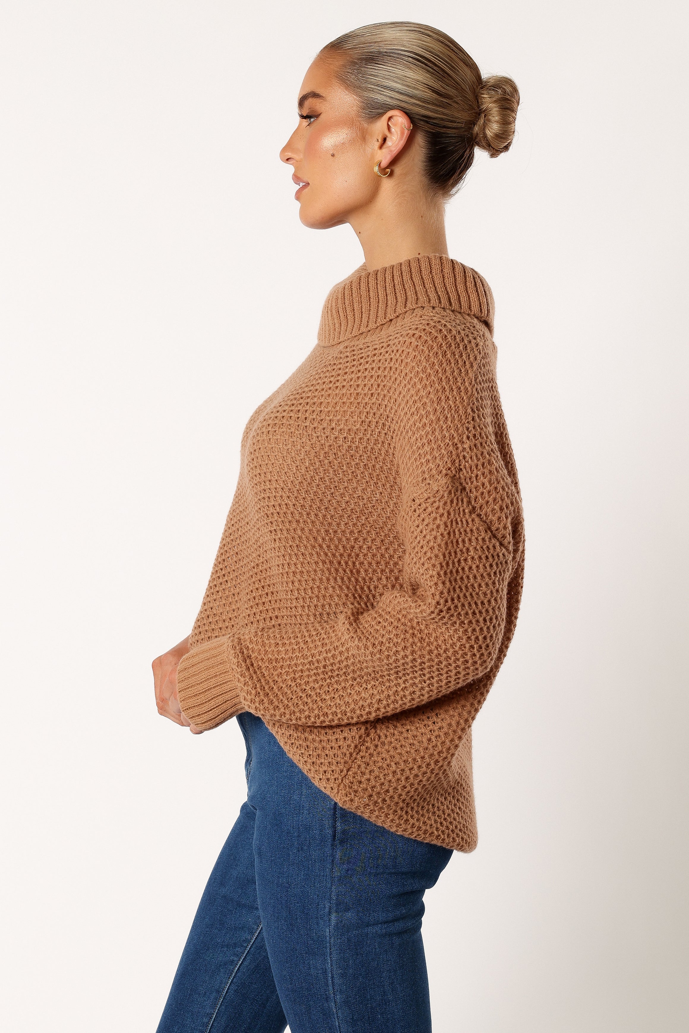Petal and Pup USA KNITWEAR Rayne Turtleneck Knit Sweater - Beige