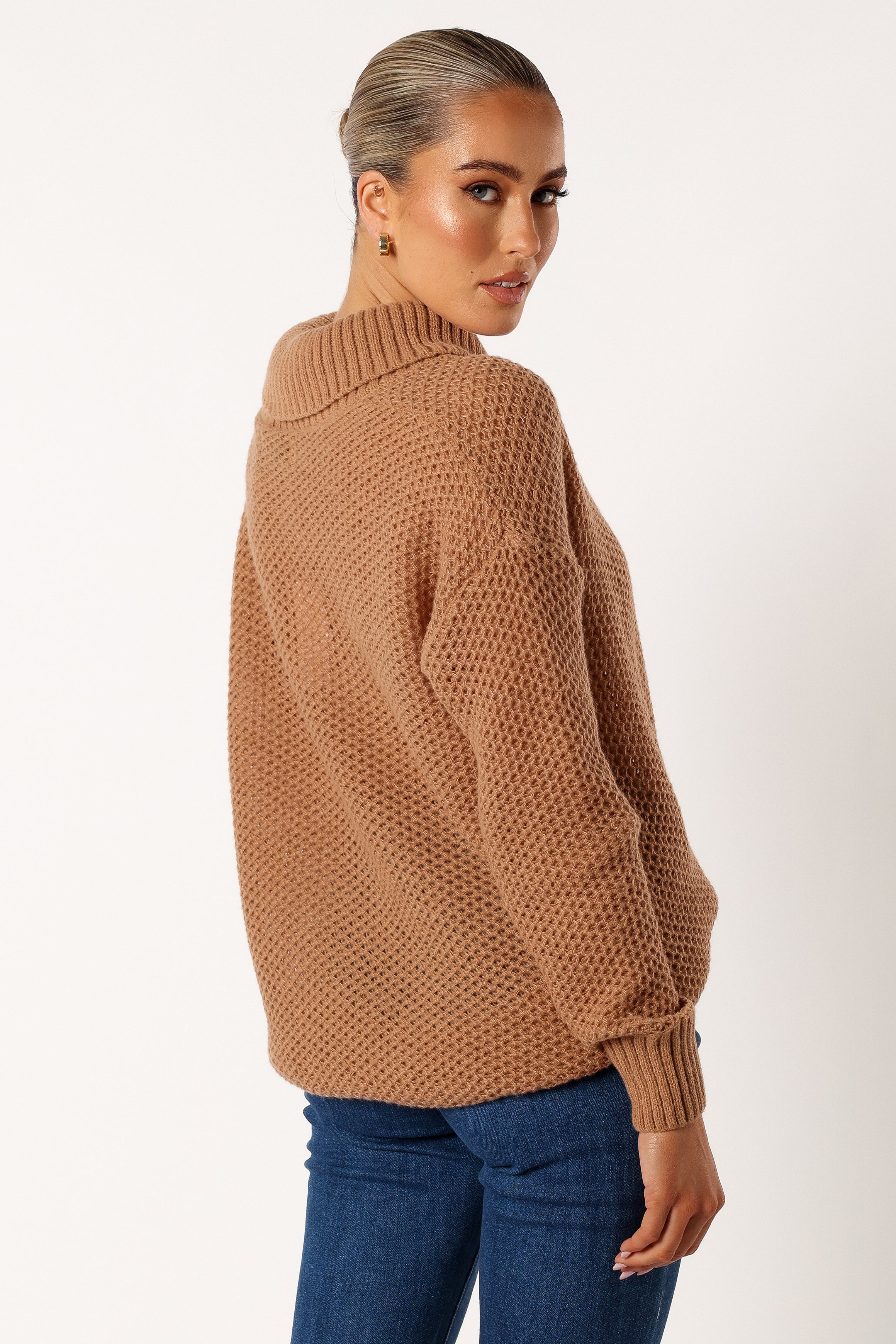 Petal and Pup USA KNITWEAR Rayne Turtleneck Knit Sweater - Beige