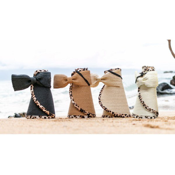 Petal and Pup USA Leopard Foldable Bow Visors Straw / OneSize