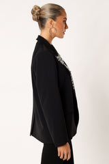Petal and Pup USA OUTERWEAR Aubree Embellished Blazer - Black