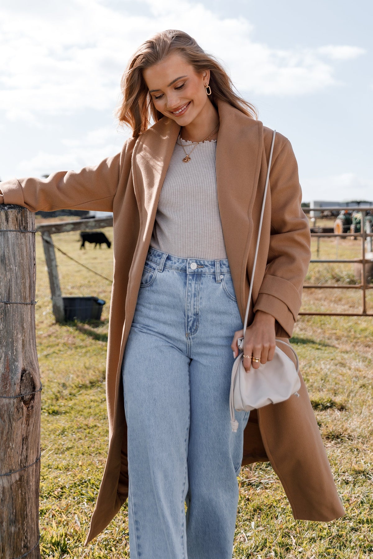 Petal and Pup USA OUTERWEAR Emersyn Tie Front Coat - Camel