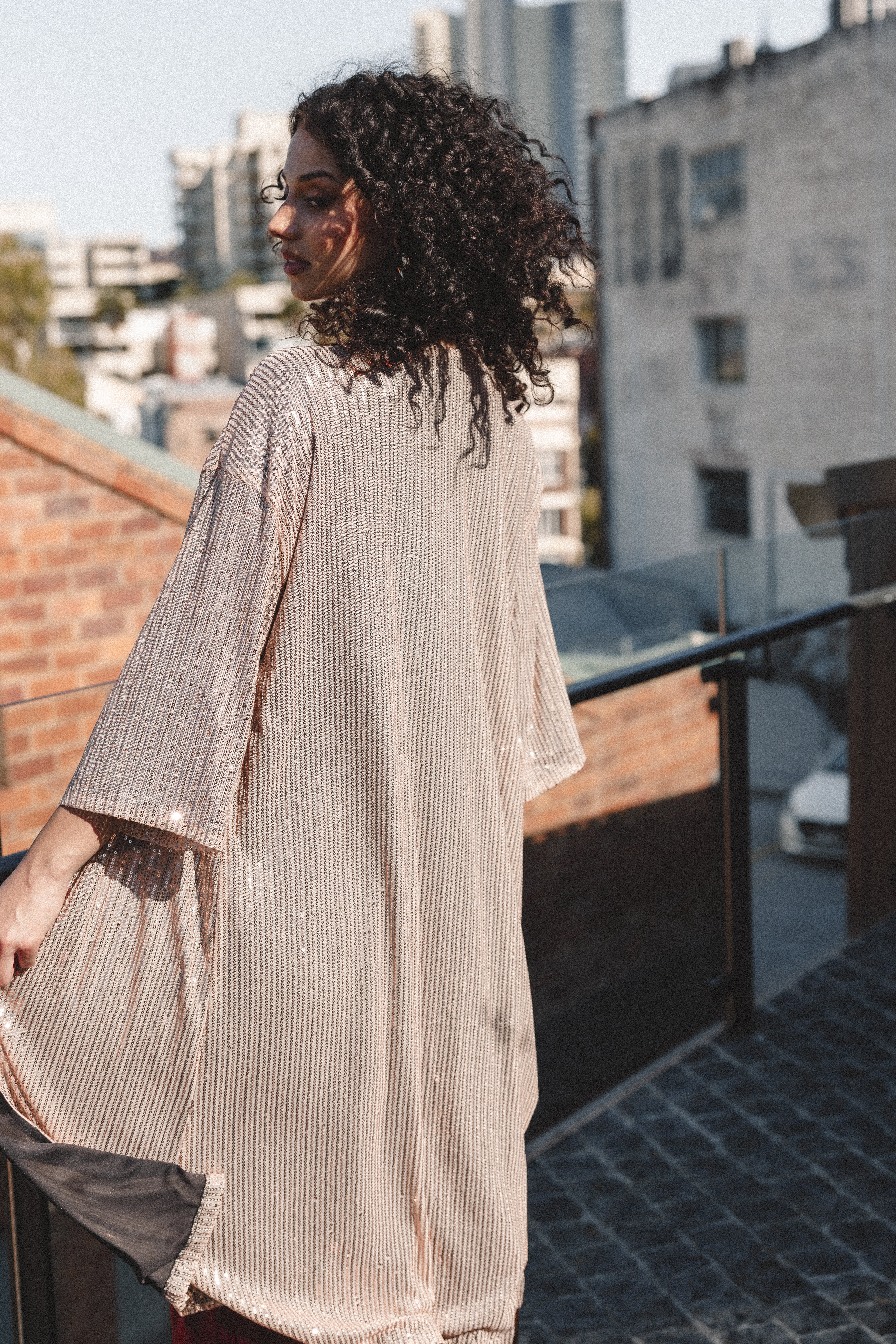 OUTERWEAR @Jayleen Sequin Duster - Gold