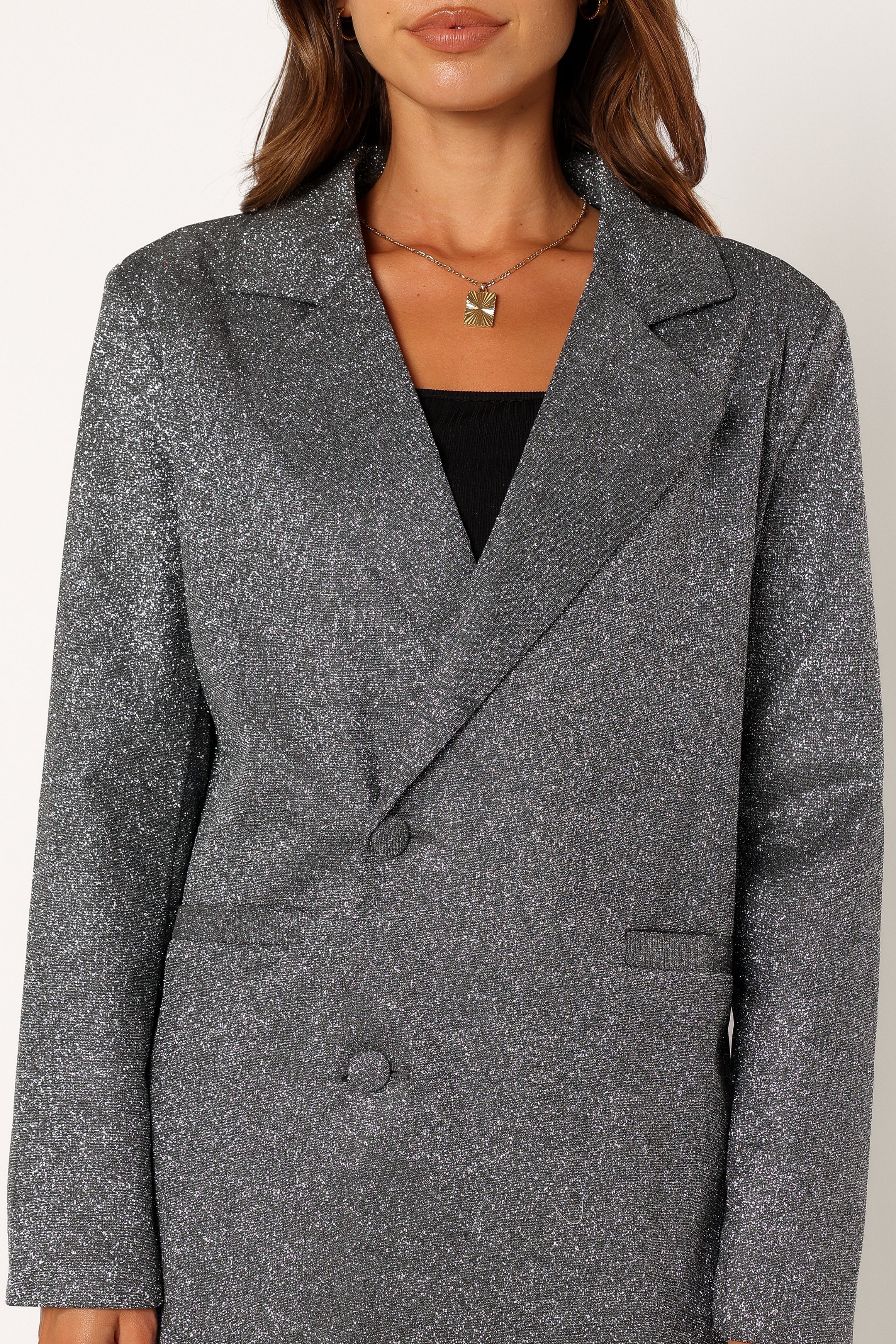 Petal and Pup USA OUTERWEAR Kaliyah Shimmer Blazer - Black