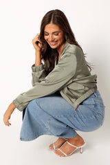 Petal and Pup USA OUTERWEAR Kyra Bomber Jacket - Sage