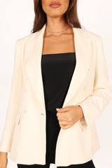 Petal and Pup USA OUTERWEAR Lillian Button Front Blazer - Cream