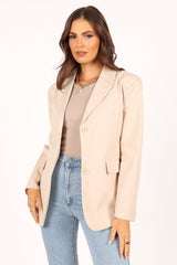 Petal and Pup USA Outerwear Myla Single Button Blazer - Cream
