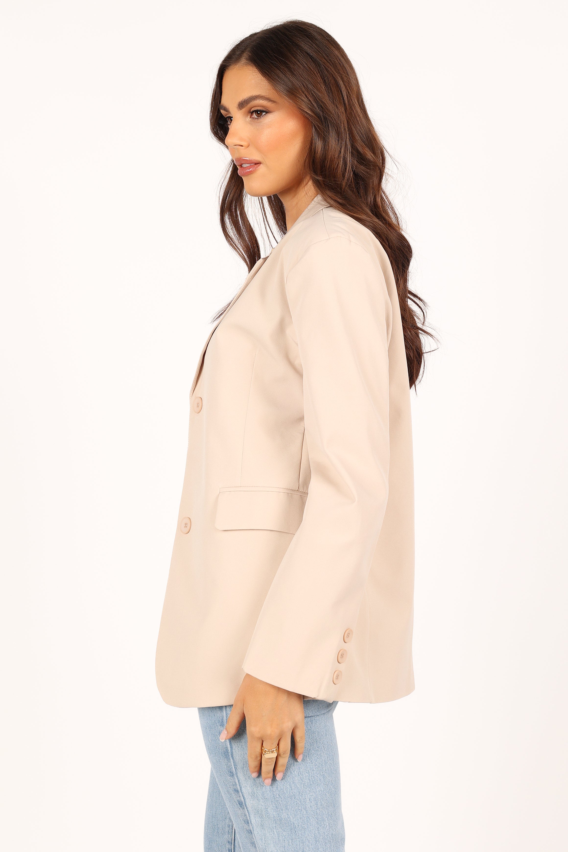 Petal and Pup USA Outerwear Myla Single Button Blazer - Cream