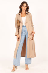 Petal and Pup USA Outerwear Robyn Tie Front Trench Coat - Beige
