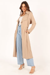 Petal and Pup USA Outerwear Robyn Tie Front Trench Coat - Beige