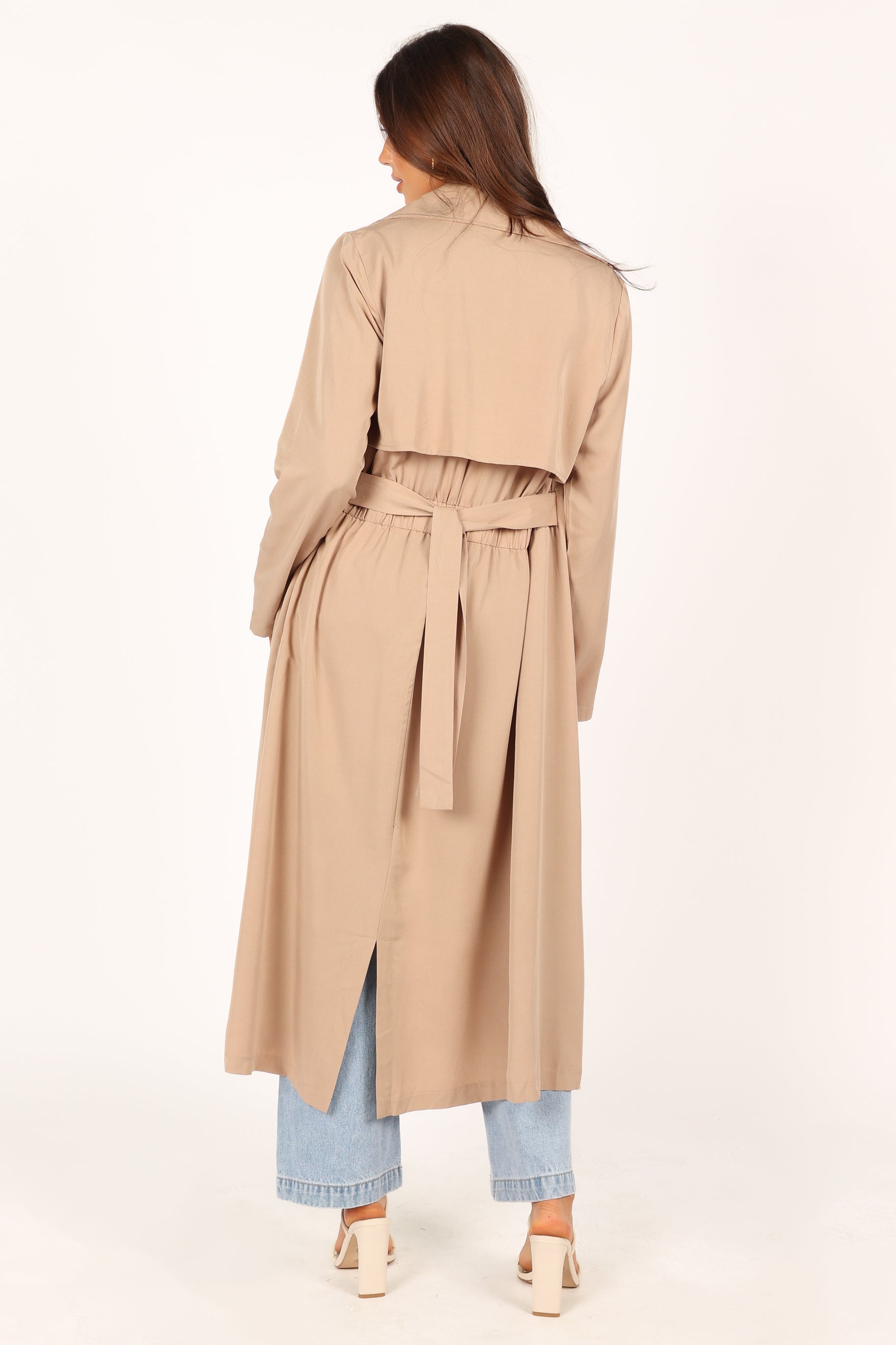 Petal and Pup USA Outerwear Robyn Tie Front Trench Coat - Beige
