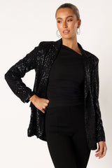 Petal and Pup USA OUTERWEAR Sawyer Sequin Blazer - Black