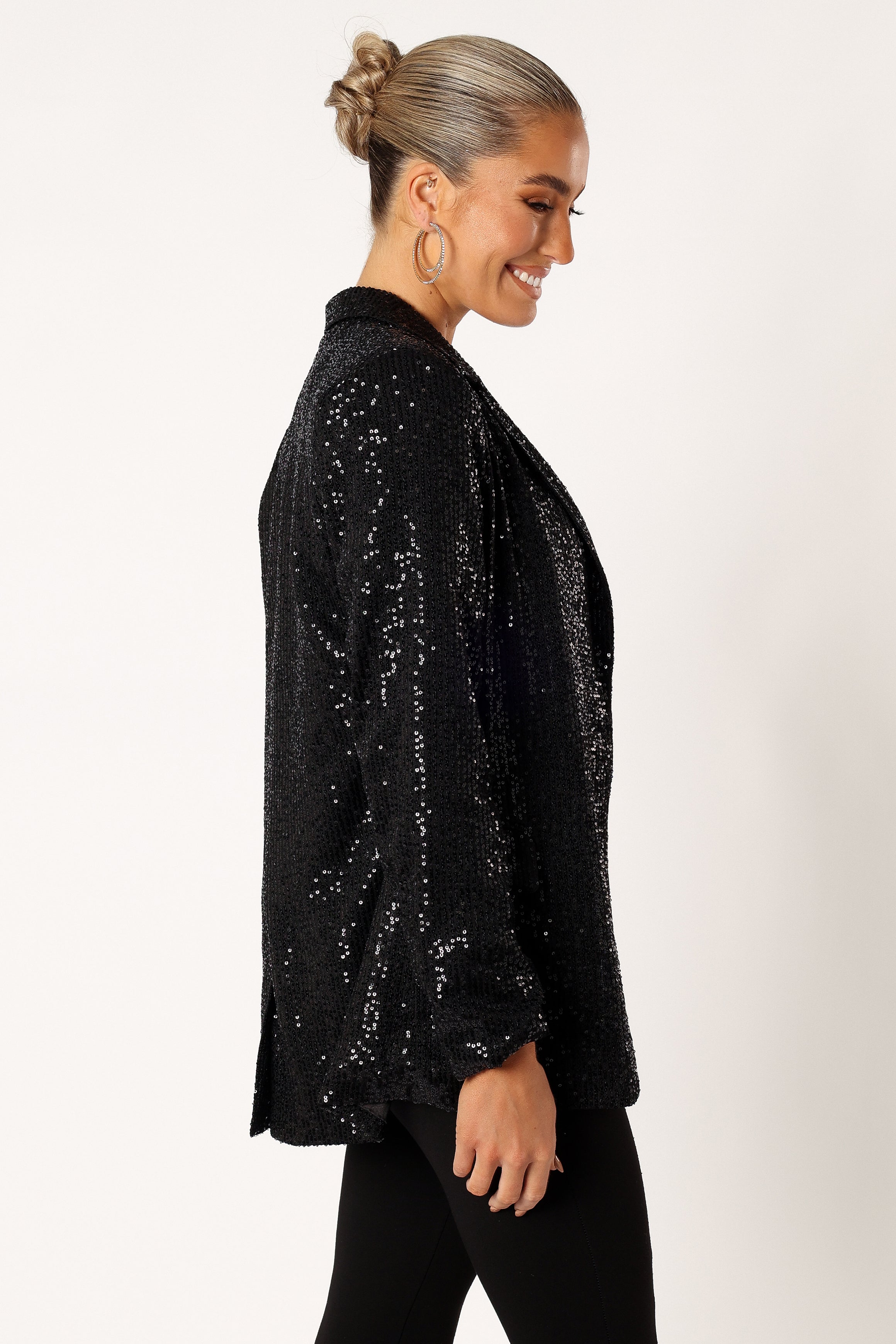 Petal and Pup USA OUTERWEAR Sawyer Sequin Blazer - Black