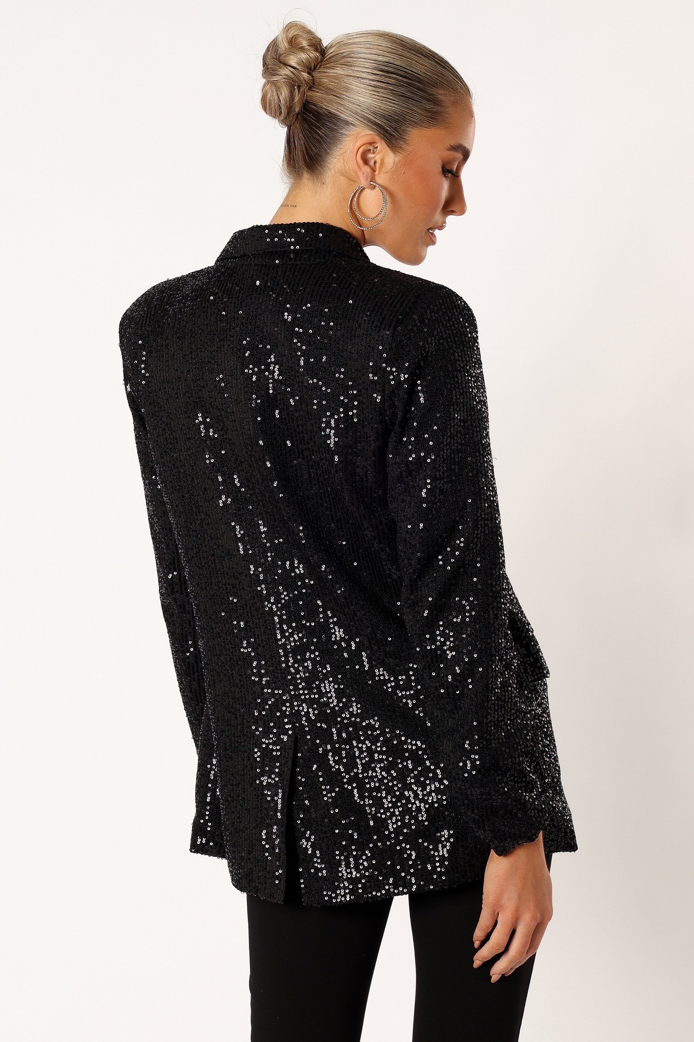 Petal and Pup USA OUTERWEAR Sawyer Sequin Blazer - Black